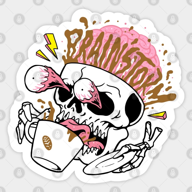 Brainstorm Coffee Sticker by quilimo